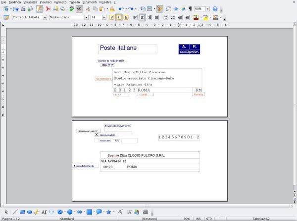 Modello OpenOffice per la compilazione dell'avviso di ricevimento prioritario